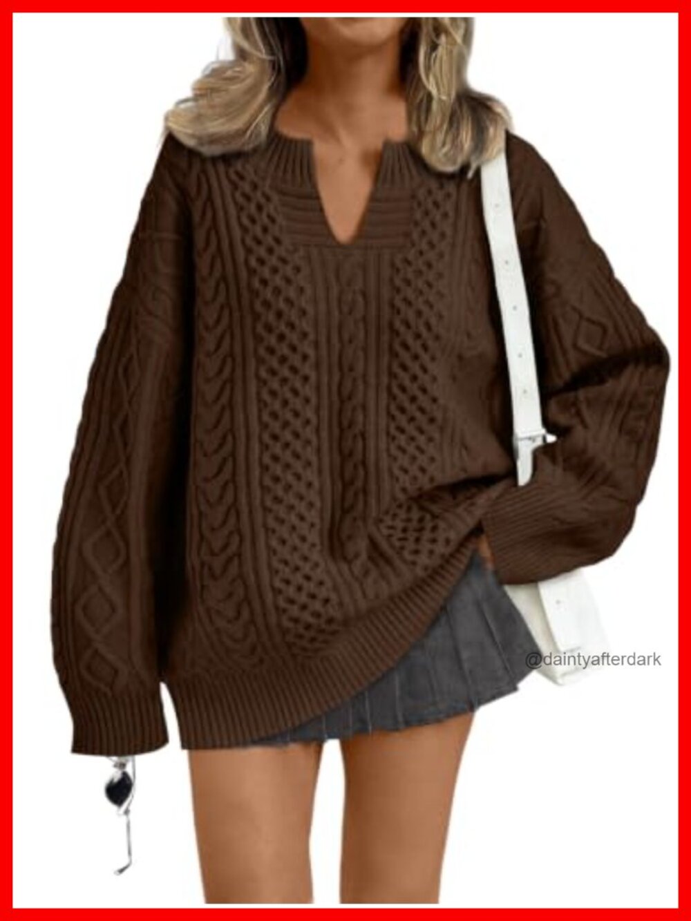Oversized Cable Knit Pullover Sweater for Women
